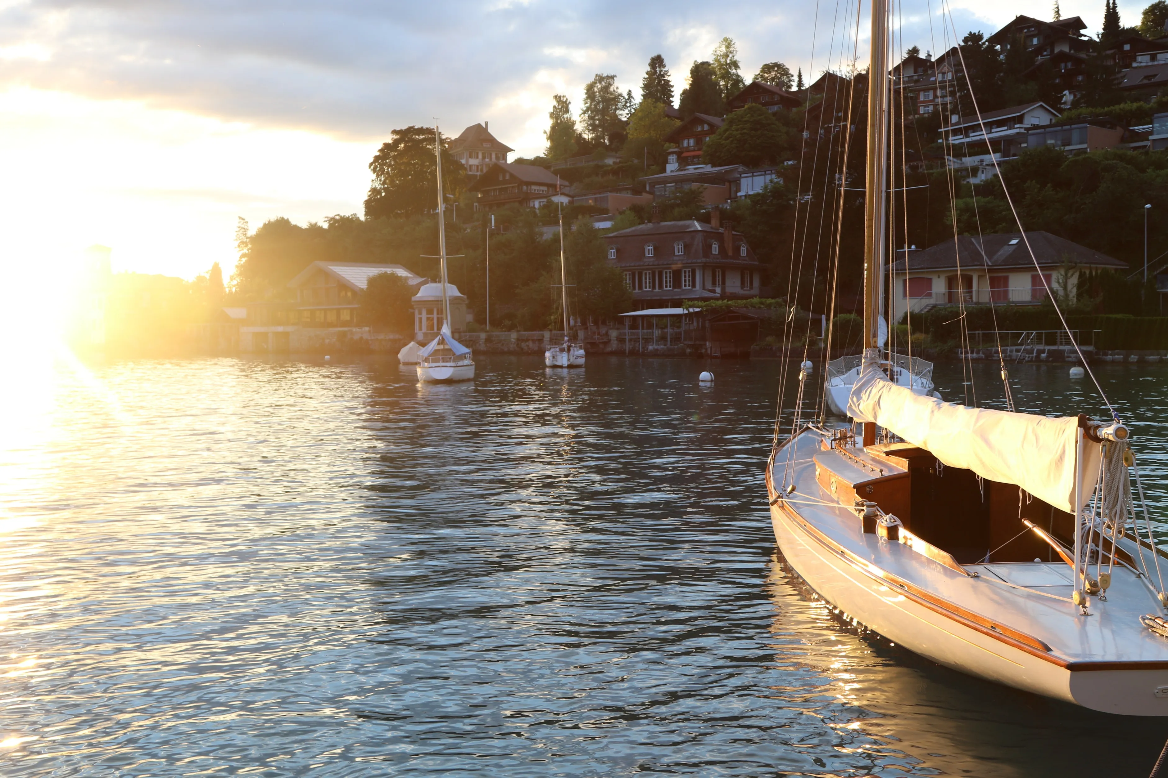 Harbour downgoing sun